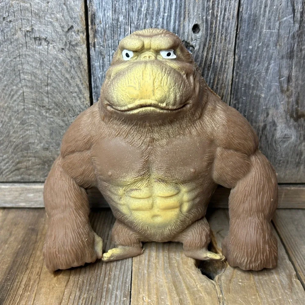 Brown Stretchy Gorilla Stress Toy Muscular Squishy Fidget Ape Figure 5.5 Inch